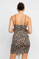 Ruched Floral Cami Dress