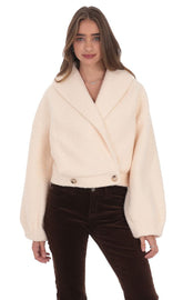 BouclΓ© Jacket in Blush Beige