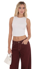 Open Back Twist Top in White